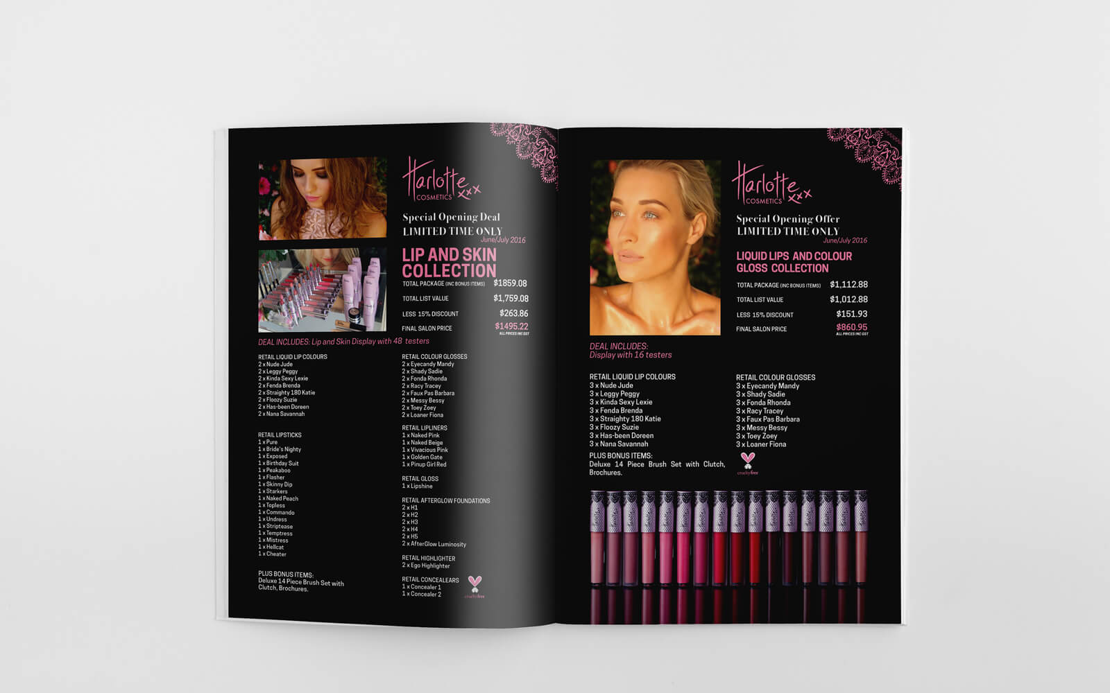 print, printing, advertisement, ad design, price list design, logo maker, graphics design, graphic freelance designer metrodesign bexley kogarah sydney, beauty industry, harlotte cosmetics, heavy text layout, branding, pamphlet, brochure, flyers, logo designers